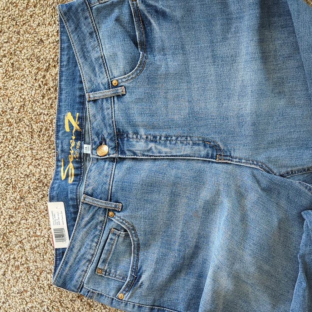 Seven7 Light Blue Womens Jeans - Picture 3 of 4